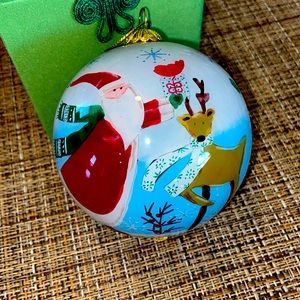 LI BIEN SANTA REINDEER SNOWMAN ORNAMENT WITH BOX, NEW, 2012, LIMITED ED